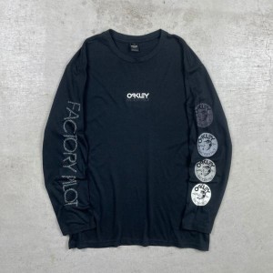 00年代 OAKLEY FACTORY PILOT オークリー ロングTシャツ ロンT 袖プリ メンズXL