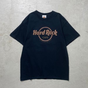 90年代 HARD ROCK CAFE MYRTLE BEACH フロッキープリントTシャツ メンズM