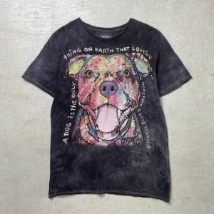 3D TEES タイダイ 犬 アート アニマル プリントTシャツ メンズM