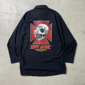 00年代 TONY HAWK POWELL PERALTA トニーホーク パウエル ペラルタ ワークシャツ メンズL相当