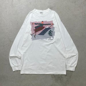 90年代 カナダ製 LOUIS GARNEAU ルイガノ アートプリント ロングTシャツ ロンT メンズL