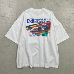 90年代 USA製 HP TEAM RAHAL  プリントTシャツ  レーシング 企業ロゴ メンズ2XL