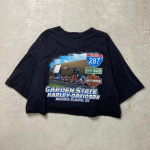 00年代 Harley-Davidson ハーレーダビッドソン カットオフ プリントTシャツ 短丈 メンズ3XL