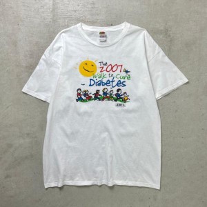 00年代 The 2007 walk to cure Diabetes イベント 企業ロゴプリントTシャツ メンズXL