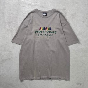 90年代 USA製 WEST Pines GOLF RANGE 企業ロゴ刺繍 Tシャツ メンズXL