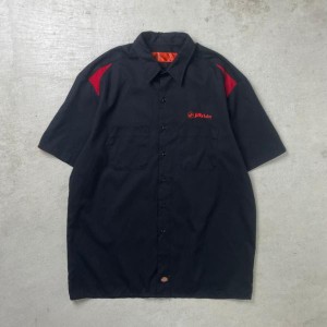 Dickies ディッキーズ  ワークシャツ 半袖シャツ 企業ロゴ刺繍  メンズXL