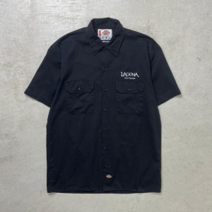 Dickies ディッキーズ  ワークシャツ 半袖シャツ 企業ロゴ刺繍  メンズM