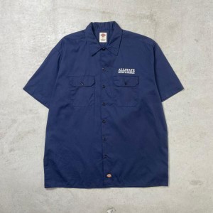 Dickies ディッキーズ 半袖 ワークシャツ 企業ロゴ刺繍 メンズXL