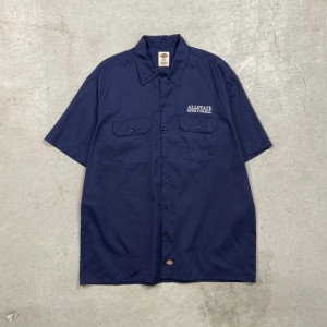 Dickies ディッキーズ 半袖 ワークシャツ 企業ロゴ刺繍 メンズXLT 相当