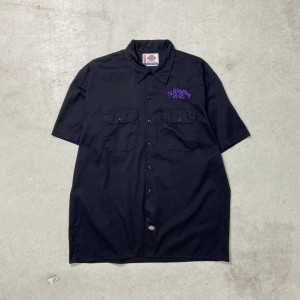 Dickies ディッキーズ 半袖 ワークシャツ 企業ロゴ刺繍 メンズXL