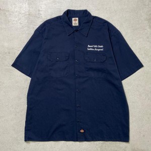 Dickies ディッキーズ 半袖 ワークシャツ 企業ロゴ メンズXL