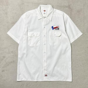 Dickies ディッキーズ 半袖 ワークシャツ 企業ロゴ刺繍 メンズXL相当