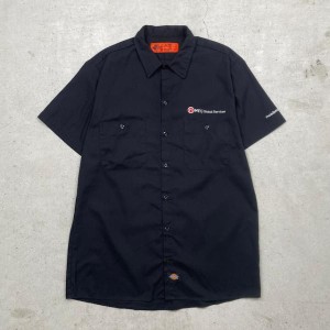 Dickies ディッキーズ 半袖 ワークシャツ 企業ロゴ刺繍 メンズL相当