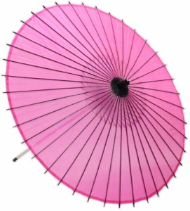 絹傘Ｓ（2本柄）ピンク　飾り糸：白・黄・緑・赤　持ち運びに便利な継ぎ柄！文化祭・大道芸・コスプレ　２本継　和傘