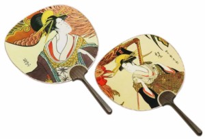 ＜歌麿＞若紫　松風　大型団扇 片面〈箱入〉２８ｃｍ【京うちわ】【団扇】【うちわ】踊りうちわ　都うちわ　扇うちわ