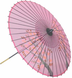 高級絹傘　桜２　ピンク　国産　２本継　装飾・文化祭・大道芸・コスプレ【舞台・舞傘・撮影・小道具】日本製　２本柄　和傘