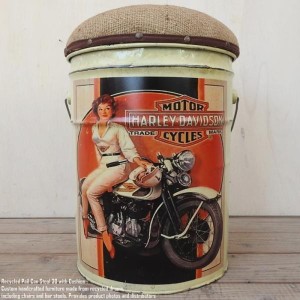 ペール缶 クッションスツール Harley Davidson Woman [ハーレーダビッドソンウーマン] 収納付き椅子 ペール缶スツール ペンキ缶