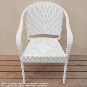 シンセティックラタンチェア Tanggo ホワイト 白 防水 スタッキングチェア 積み重ね可能 軽い ガーデンチェア リゾートチェア 椅子