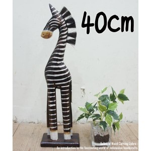 シマウマのオブジェ B 40cm しまうま 縞馬 木彫りの動物 木彫りの置物 動物インテリア プレゼント お祝い バリ雑貨