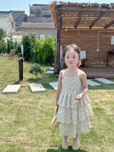 子供服 キッズ 女の子 キャミワンピース 花柄 ティアード フリル おしゃれ かわいい おでかけ 夏 人気 韓国