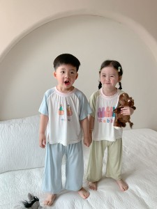 子供服 キッズ パジャマ Ｔシャツズボン２点セット ルームウェア 半袖 男の子 女の子 おしゃれ かわいい 夏 人気 韓国
