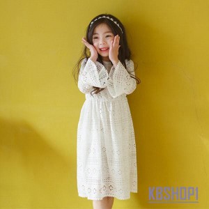 子供服 ワンピース 女の子 長袖 親子ペア 子供ドレス dress キッズ 秋冬 レースワンピ 膝丈 ママワンピース 韓国子供服 ジュニア カジュ