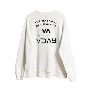 RVCA ルーカ BACK CHUMP CREW トレーナー バック ロゴ クルー ネック 裏毛 スウェット BC041-004  ビッグ シルエット オーバー サイズ メ