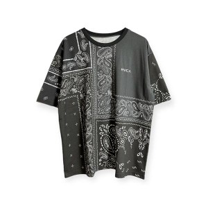 RVCA ルーカ BANDANA ARCH RVCA T SS 半袖 Ｔシャツ バンダナ 総 柄 BD041-268 ルカ メンズ コットン 大きい ビッグ シルエット オーバー