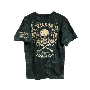 VANSON バンソン スカル 髑髏 タイダイ 天竺半袖Tシャツ nvst-2105