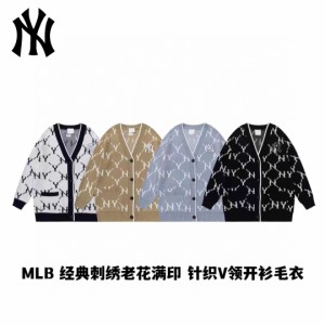 MLB経典刺?老花満印ニットVネック韓風セーターコート【並行輸入品】