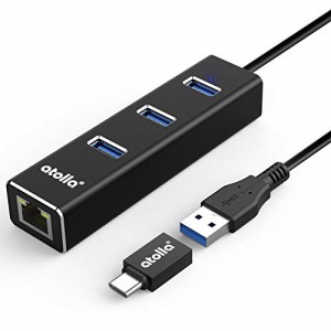 atolla USB3.0ハブ 有線 LAN RJ45 アダプタ USB HUB 3ポート LAN RJ45 ハブ1ポート1000Mbps 拡張