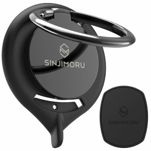Sinjimoru スマホリングホルダー、ワイヤレス充電対応 脱着可能スマホリングスタンド 360°回転 落下防止 片手操作できるApple S