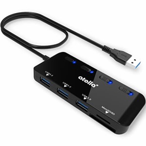 atolla SDカードリーダー USB3.0 カードリーダー USBハブ 5-in-1 USB3.0ポート+SD&TF/microSDカードリ