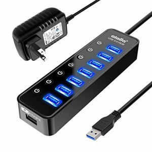 USB ハブ atolla USB 3.0 Hub 7ポート増設 + 1充電ポート USB拡張 セルフパワー/バスパワー 独立スイッチ付・5V/