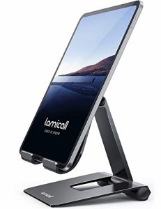 Lomicall 折り畳み式 タブレット スマホ 兼用 スタンド ホルダー 角度調整 iPad用 stand : アルミ 合金製 卓上 縦置き