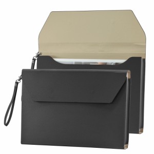 VANRA ファイルフォルダー PUレザー A4サイズ 大容量 書類ケース 持ち運び ストラップ付き 拡張ポート プラスチック封筒 磁気スナップ