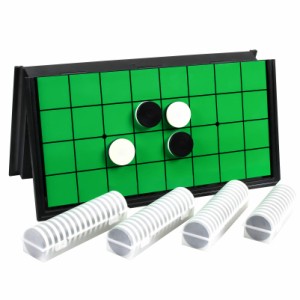 WONZOM マグネット式 リバーシ 日本語説明書付き オセロ 定番テーブルゲーム 折り畳み 収納便利 持ち運びしやすい ストレス解消 暇つぶし