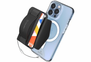Sinjimoru Magsafe 対応 カードケース スマホスタンド、滑り止めシリコンパッド追加 3in1 iPhoneリングバンド カードホ