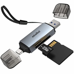 atolla SDカードリーダー 2-in-1 USB3.0 Type C カードリーダー 同時読み書き  SD/SDHC/SDXC/RS-MM