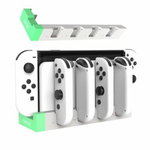 Switch & Switch 有機EL ジョイコン用 充電スタンド Joy-Con コントローラー充電 対応 収納 一体型 4台同時充電可能ジ