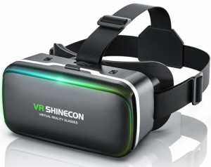 VRゴーグル VRヘッドセット ヘッドマウントディスプレイ スマホ用 ピントや目幅調整可 非球面光学レンズ 眼鏡対応 ブルー