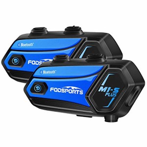 FODSPORTS バイク インカム M1-S Plus 技適認証済 最大6人同時通話 使用20時間可能 音楽共有 ワイドFMラジオ対応 強い互換