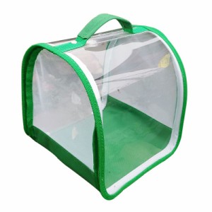 SATiNU 昆虫飼育箱 植物ケージ 標本箱 折り畳み虫かご 昆虫ケージ ポップアップハウジング 通気性 ネット 3色 F 緑辺 透明PVC20