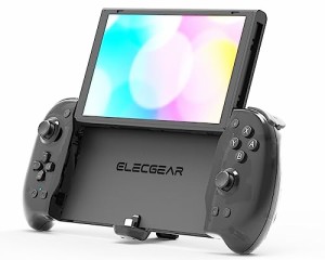 ElecGear拡張グリップコントローラー Switchおよび有機ELモデル対応、連射Turbo/背面ボタン付きスイッチ一体式携帯モード専用、6