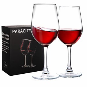 PARACITY ワイングラス クリスマスギフト クリスタルクリアグラス ロングステムワイングラス 赤と白ワイン用 10オンス 2個セット 母の