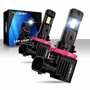 NOVSIGHT H11 H8 H9 H16国産車 55W 12000LM 6500K 無極性 高品質LEDチップ搭載 LEDヘッドライト 新車