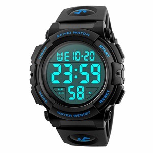 Timeverタイムエバーデジタル腕時計 メンズ 防水腕時計 led watch スポーツウォッチ アラーム ストップウォッチ機能付き 防水時計