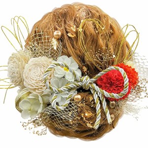 JZOON 8色展開 ドライフラワー 髪飾り 金箔 ダリア 造花飾り 和玉 ヘアアクセサリー 成人式 水引 振袖 着物 卒業式 七五三 浴衣 袴