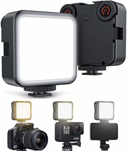 革新モデル LEDビデオライト 撮影ライト カメラライト 無段階調光調色 360度回転 小型 3000K-6000K CRI95+ 補助照明 撮