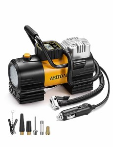 AstroAI エアコンプレッサー タイヤ 空気入れ 自動車用 電動空気入れ 150PSI DC12V シガーソケット接続式 高輝度LEDライト